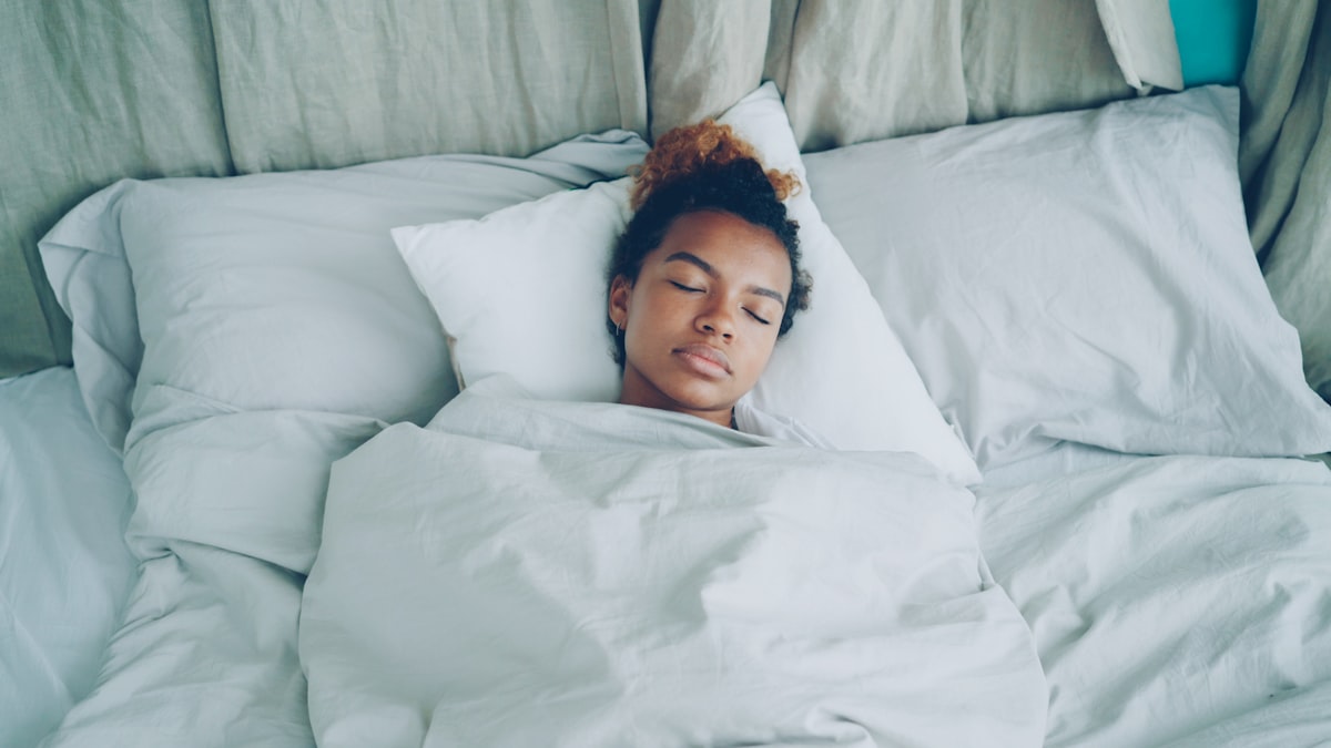 Man sleeping peacefully at night